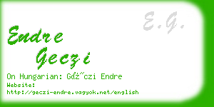 endre geczi business card